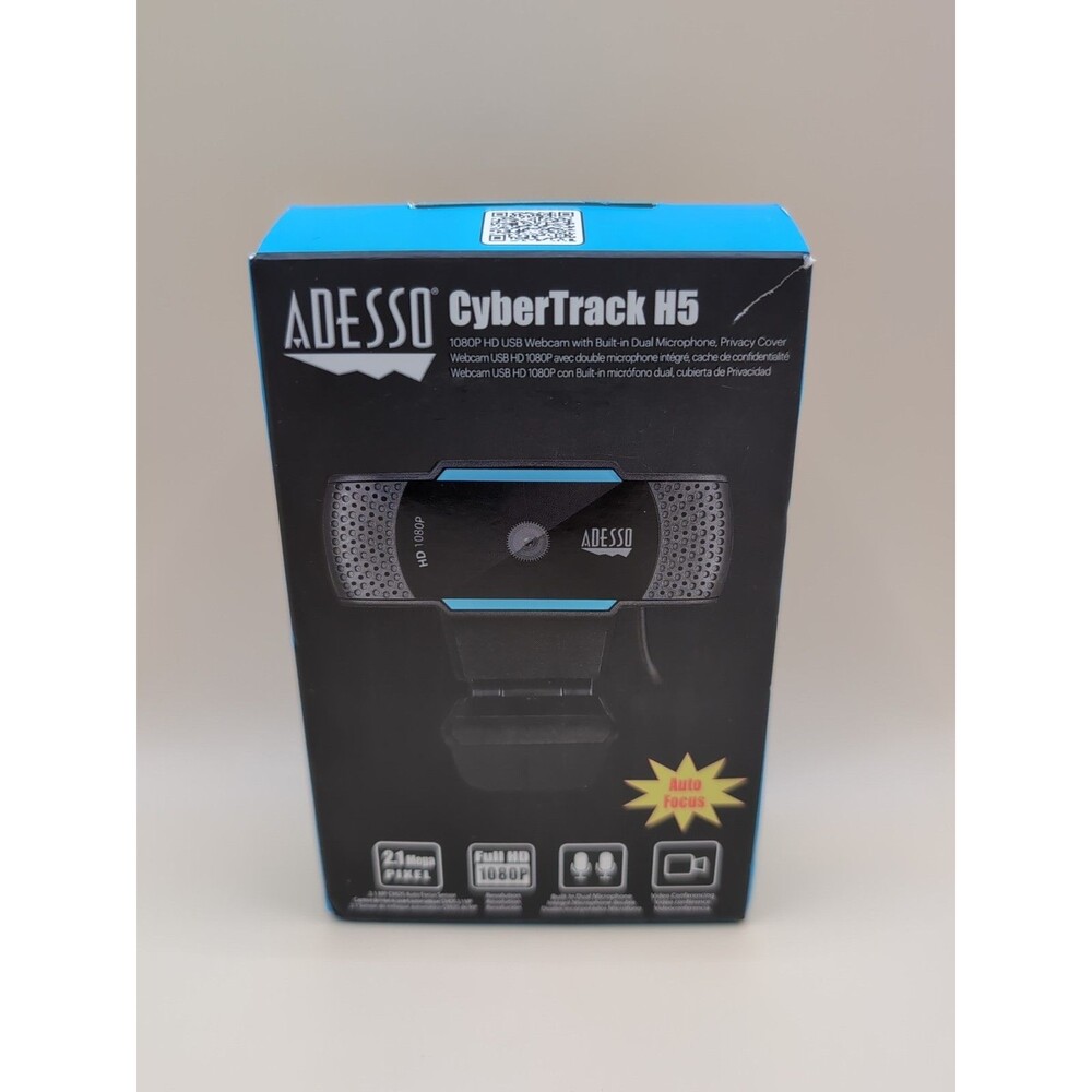 Adesso CyberTrack H5 1080P Webcam - 2.1 Megapixel - 30 fps - USB 2.0 - Auto Focu